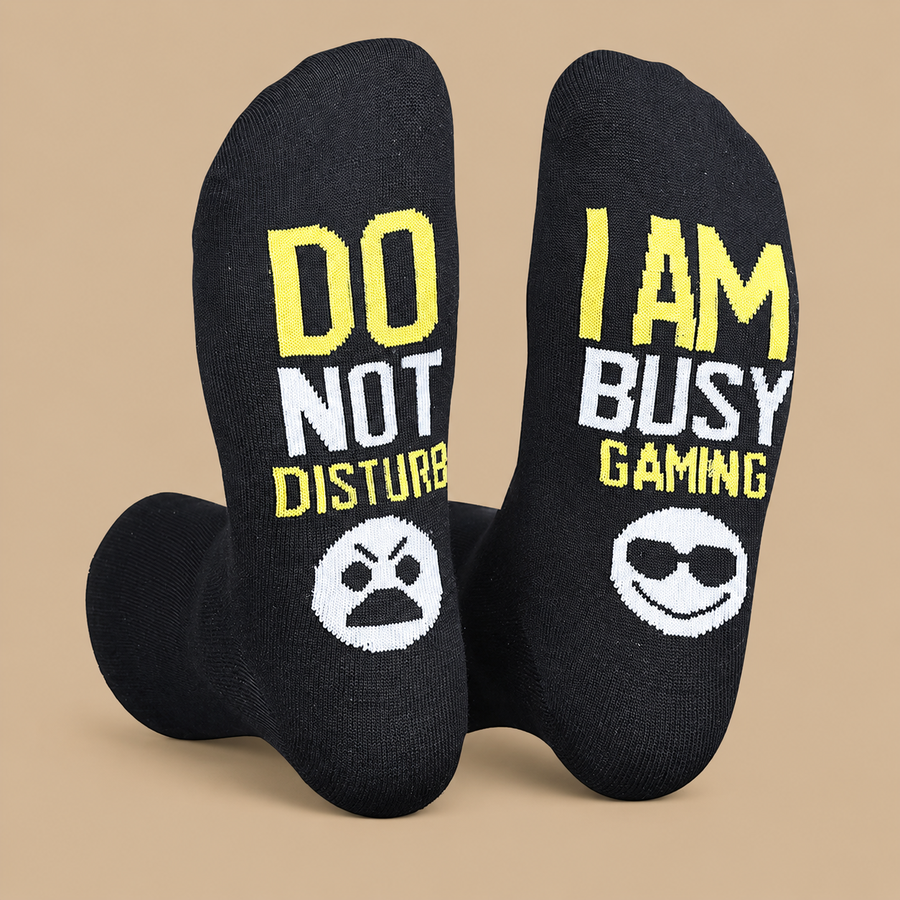 “DO NOT DISTURB I AM BUSY GAMING” Crew Socks