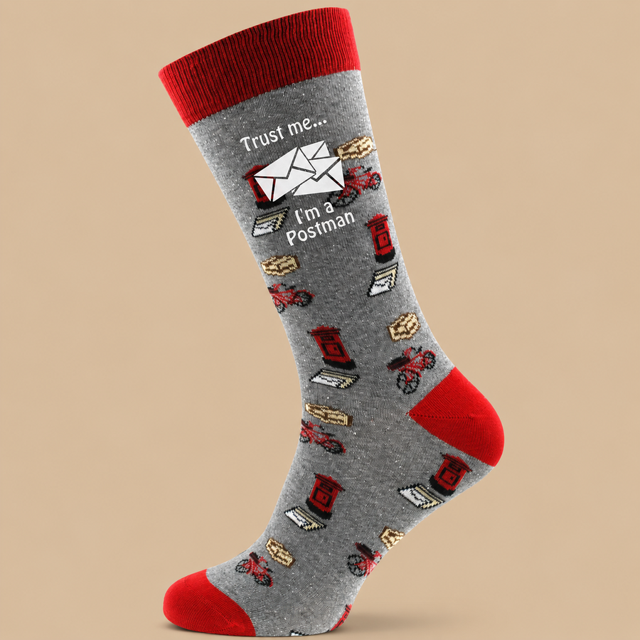 “Trust Me I’m A Postman” Funny Crew Socks
