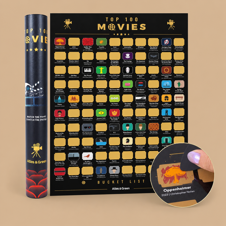 Top 100 Movies Scratch Off Poster