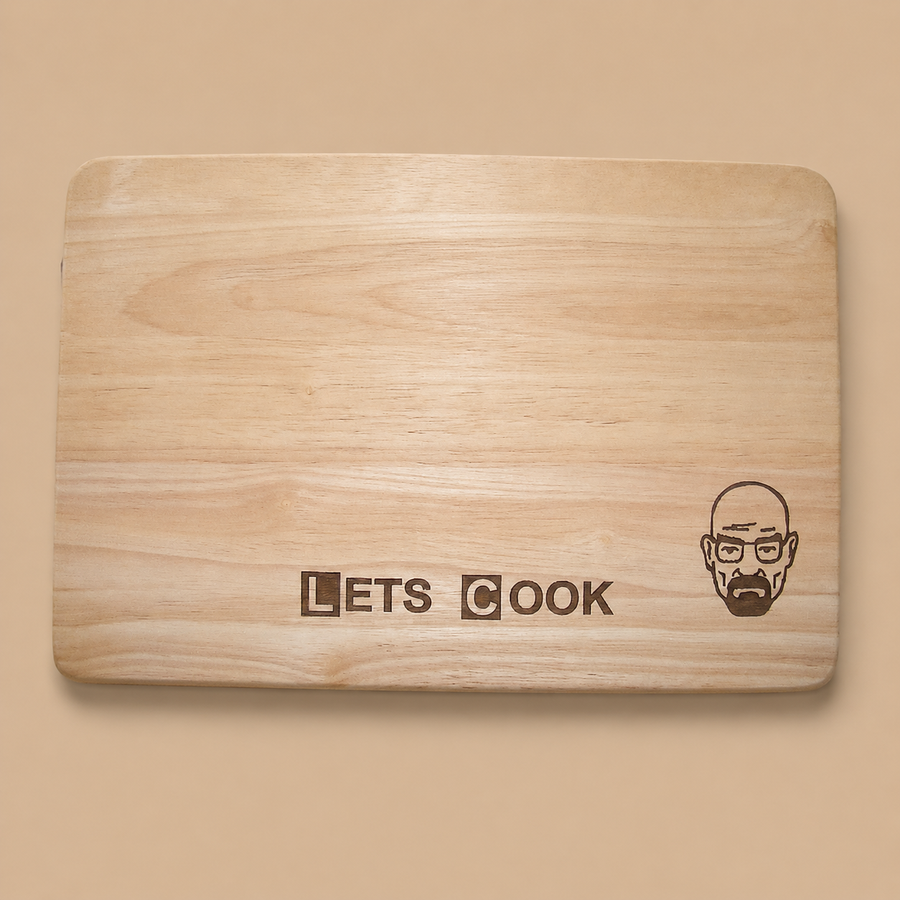Breaking Bad “LET’S COOK” Walt Engraved Wooden Chopping Board