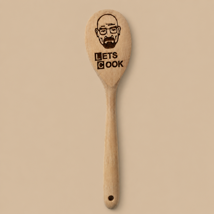 Breaking Bad “LET’S COOK” Walt Engraved Wooden Spoon