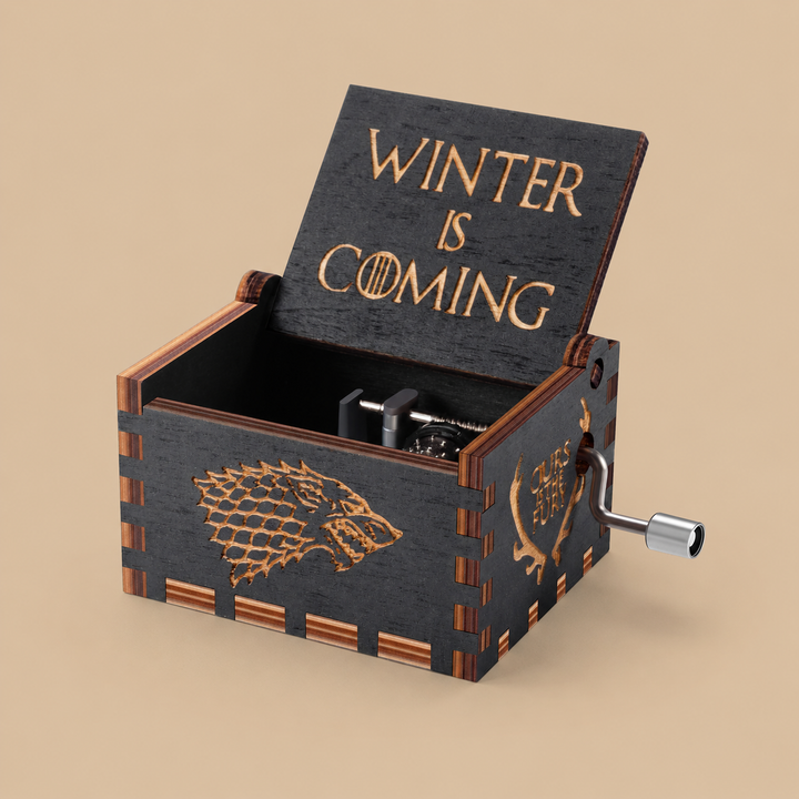 Game of Thrones “WINTER IS COMING” Engraved Wood Music Box