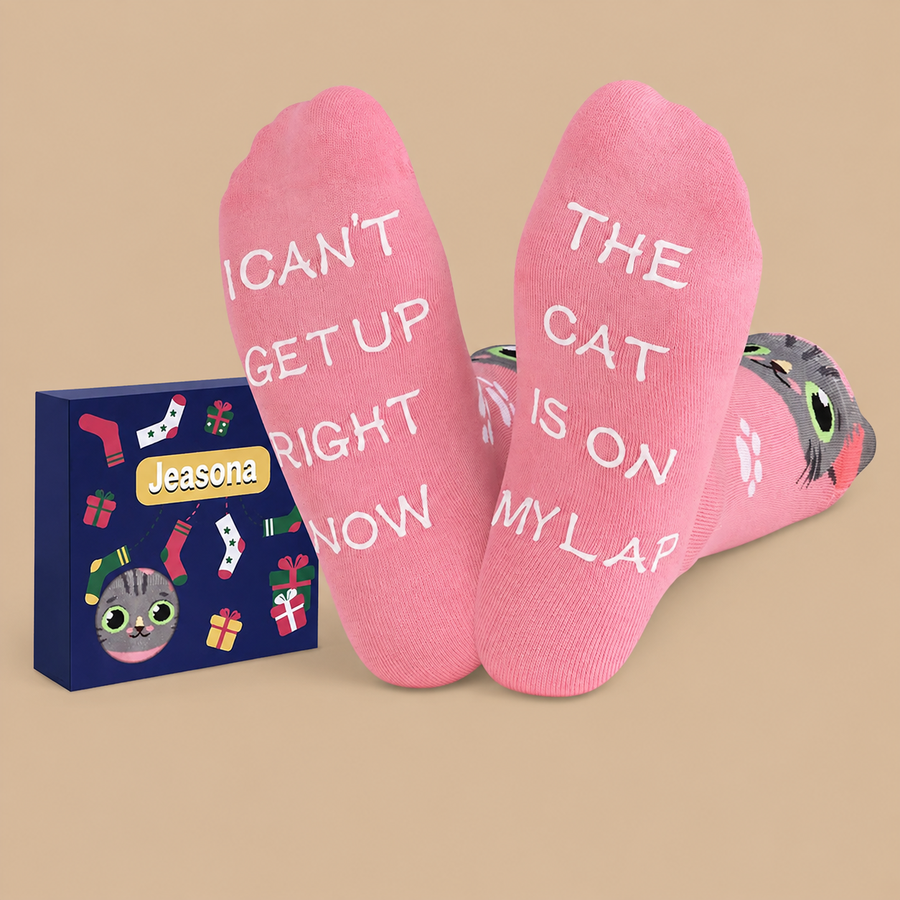 Pink "I Can't Get Up Right Now" Funny Socks for Women