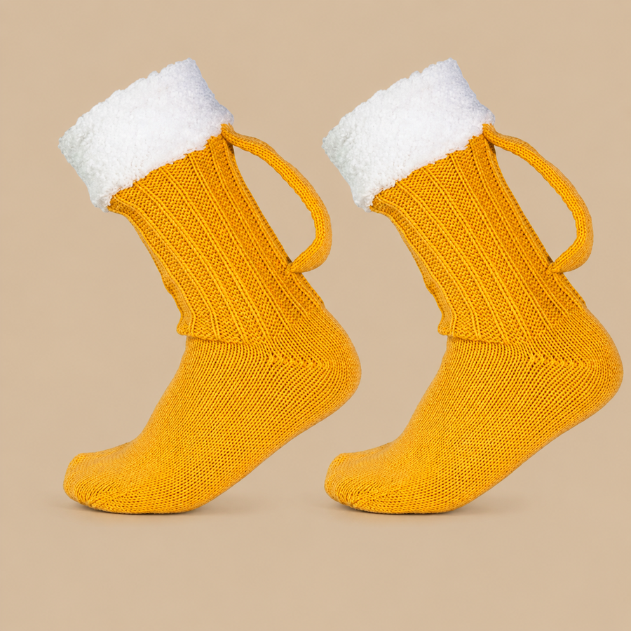 Beer Mug-Shaped Novelty Socks