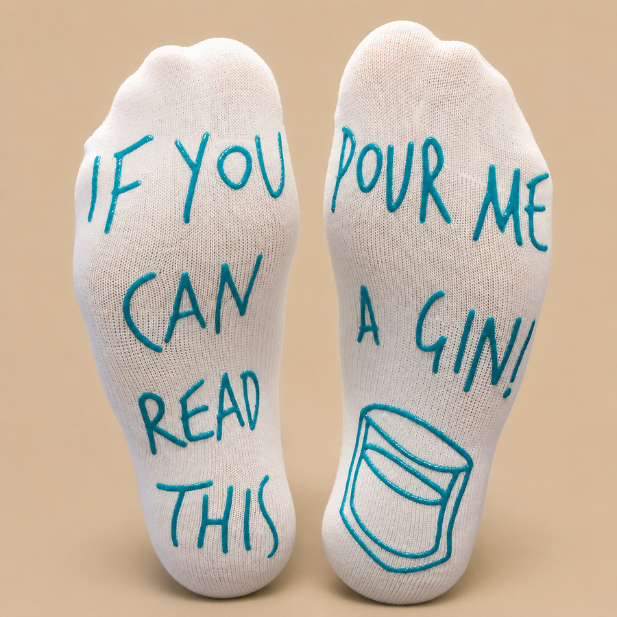"POUR ME A GIN!" Funny Ankle Socks