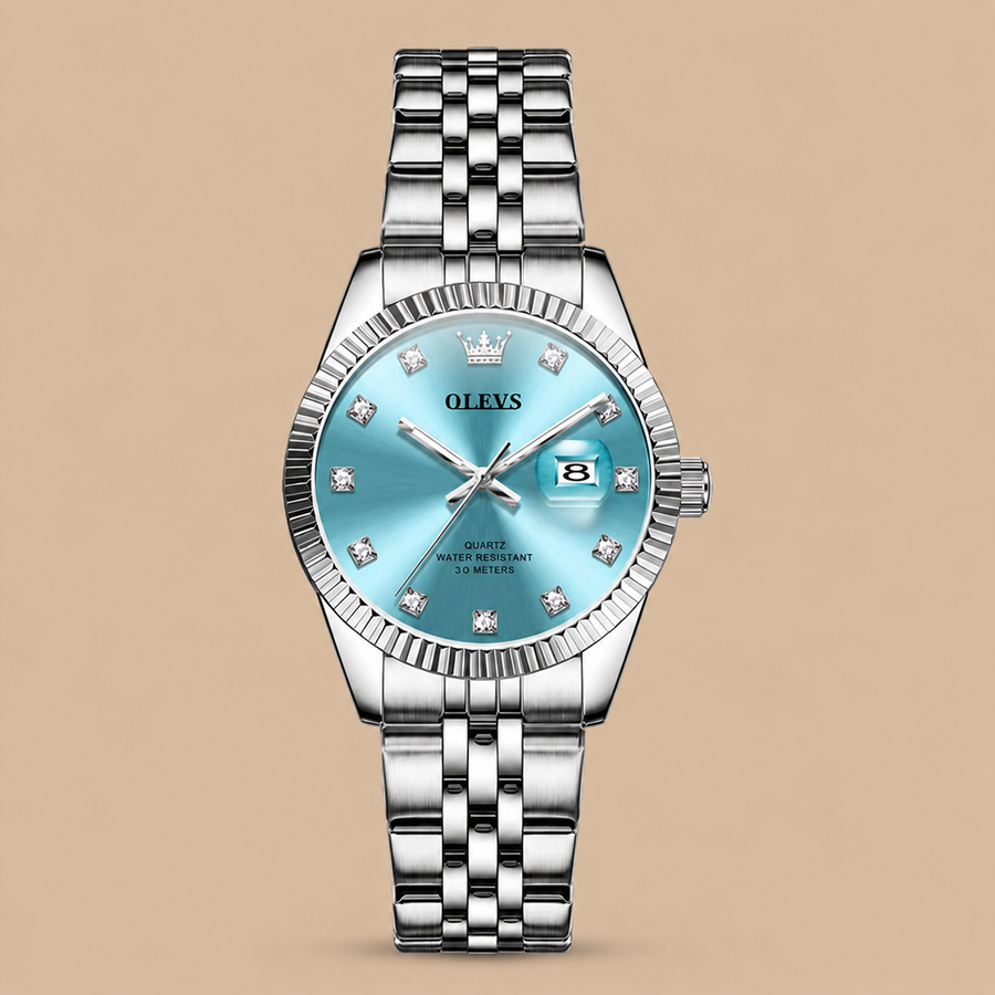 OLEVS Silver Stainless Steel Women’s Watch