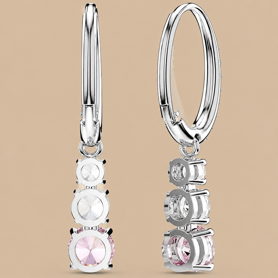 Swarovski Stilla Attract Drop Earrings – Pink