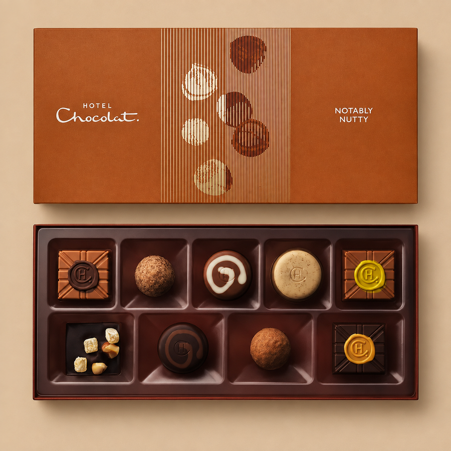 Hotel Chocolat Notably Nutty Chocolate Box 9-Piece