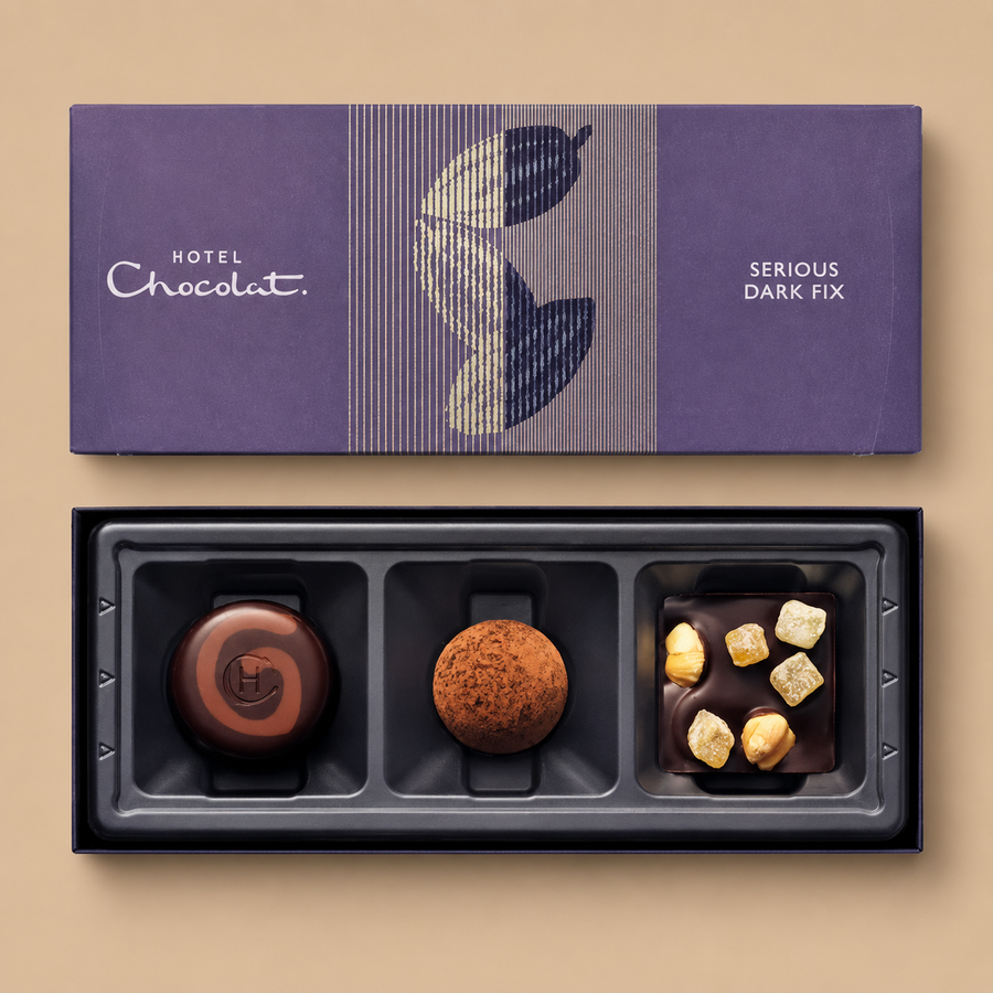 Hotel Chocolat Serious Dark Fix Chocolate Box 3-Piece
