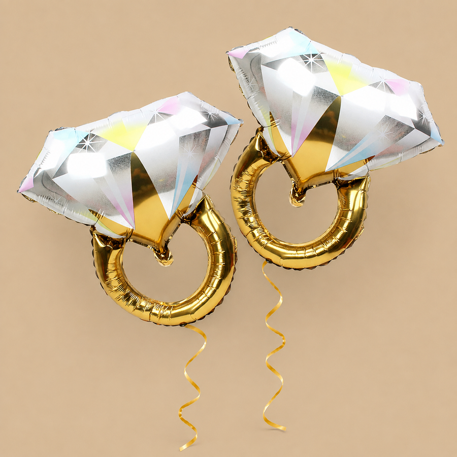 Diamond Ring Foil Balloons – 2 Pack