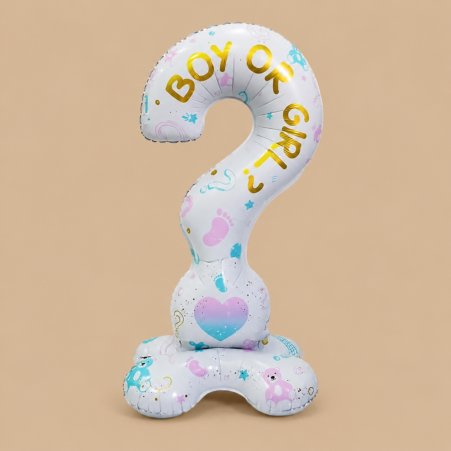 “Girl or Boy?” Gender Reveal Question Mark Foil Balloon