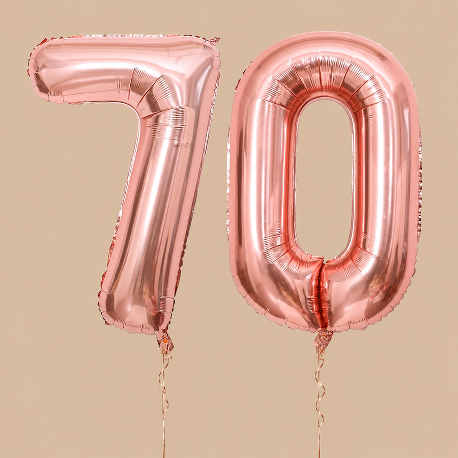Rose Gold Number 70 Foil Balloons – 40 Inch