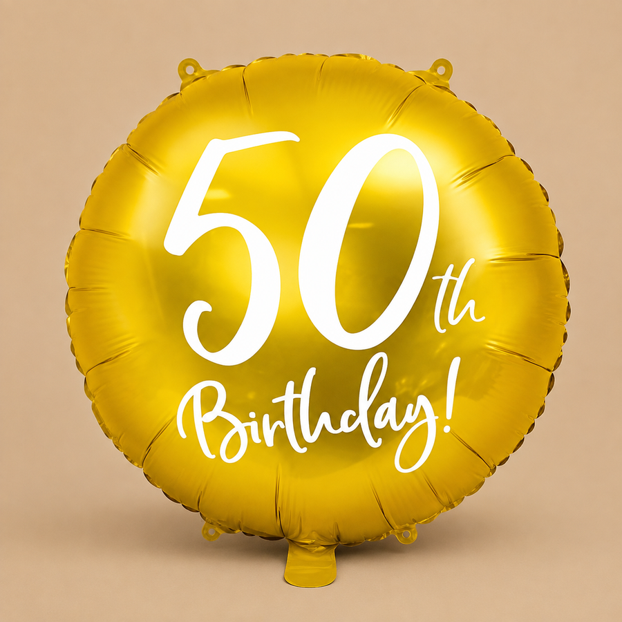 Gold 50th Birthday Foil Balloon – 45cm