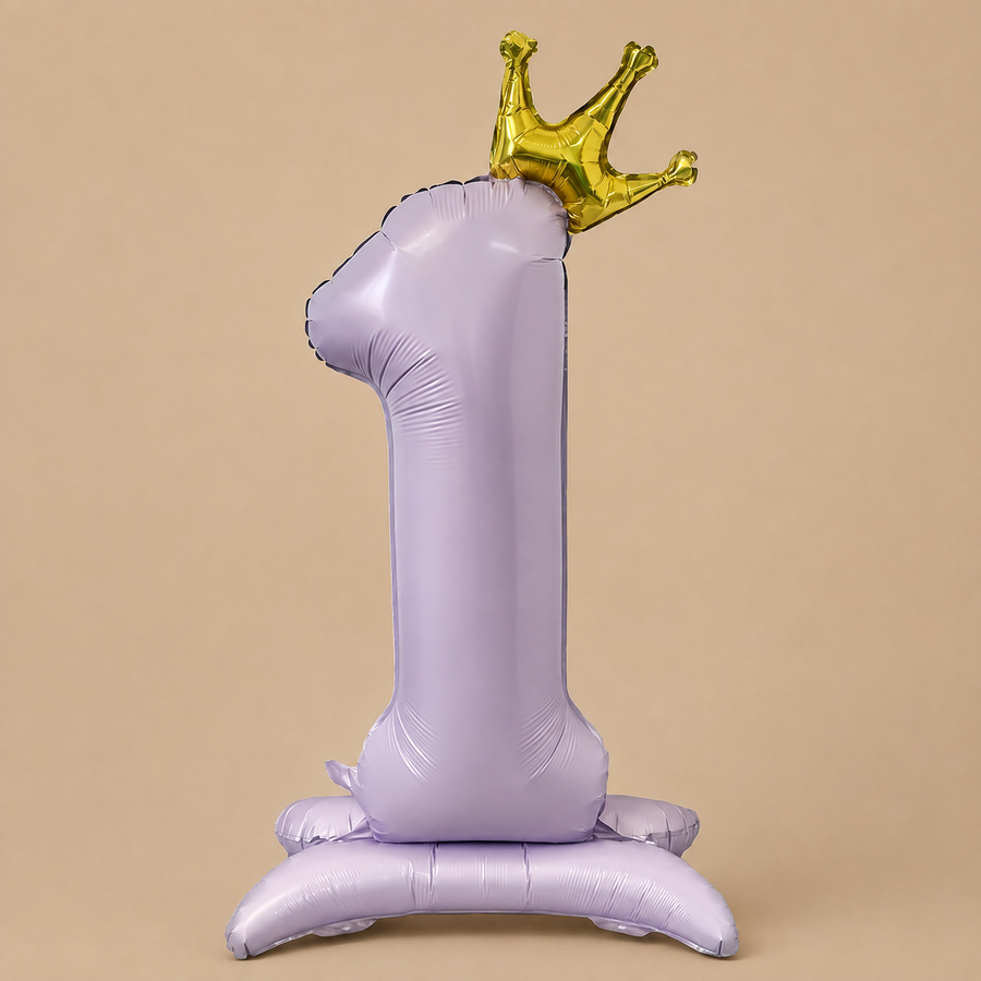 Purple Crown Standing Number 1 Foil Balloon – 42 Inch