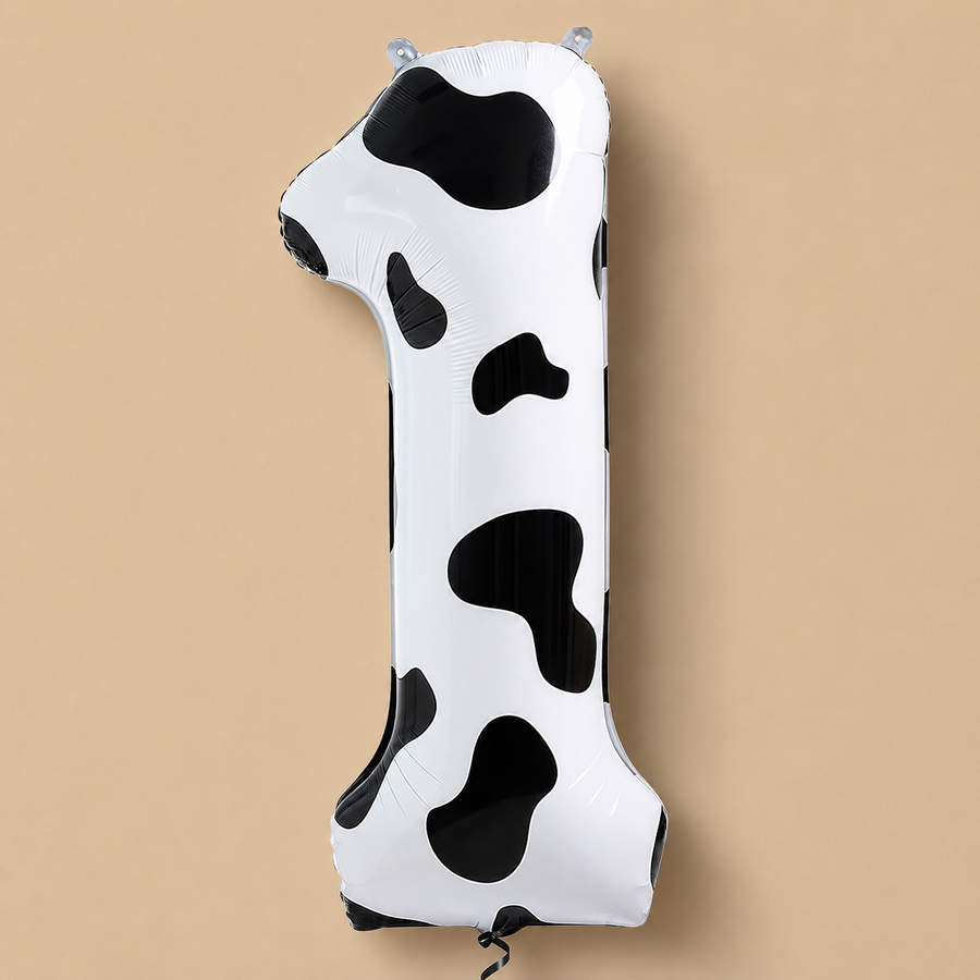 Cow Print Number 1 Foil Balloon – 40 Inch