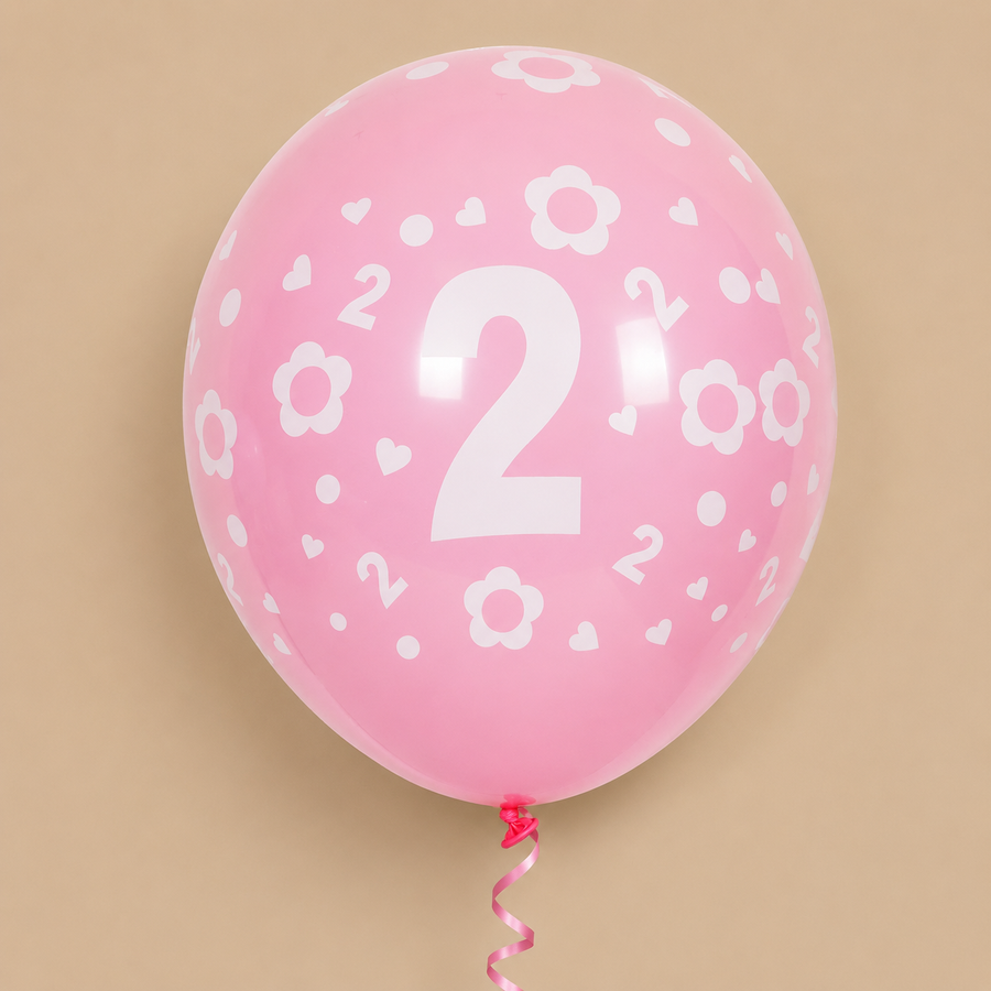 Pink 2nd Birthday Balloons – 11 Piece Set
