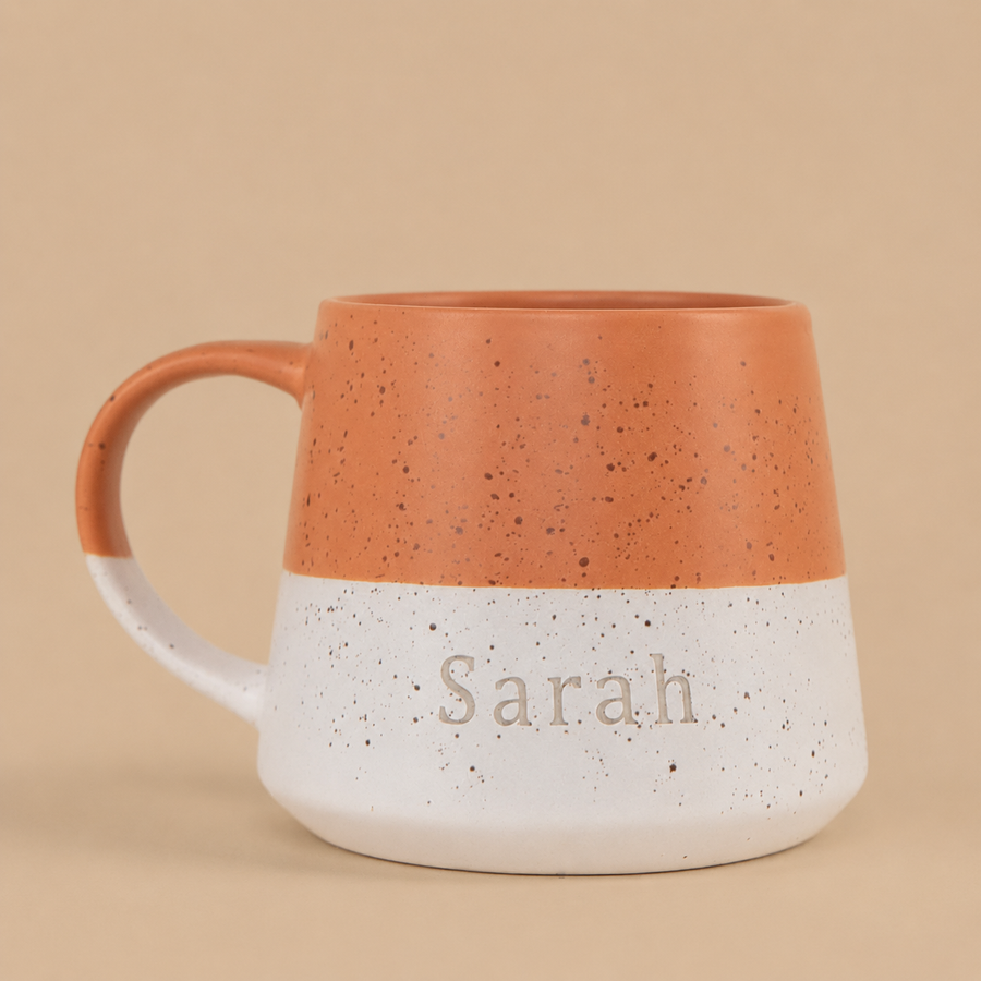 Personalised Two-Tone Ceramic Mug – Rust
