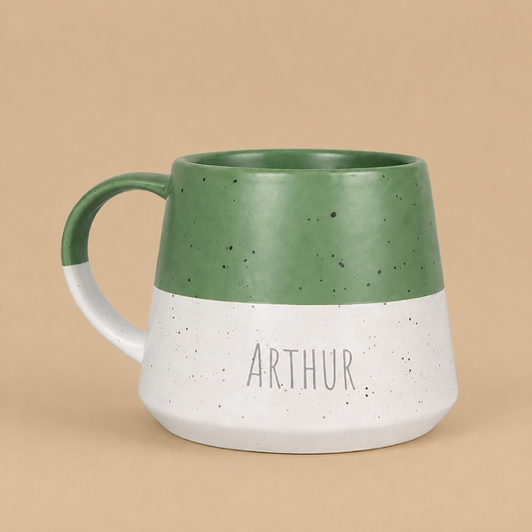Personalised Two-Tone Ceramic Mug – Sage