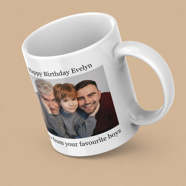 Personalised Photo & Text Mug - 11oz
