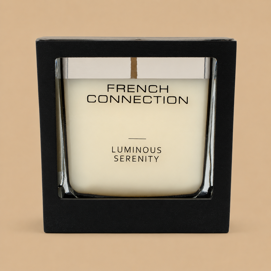French Connection Wooden Surround Scented Candle