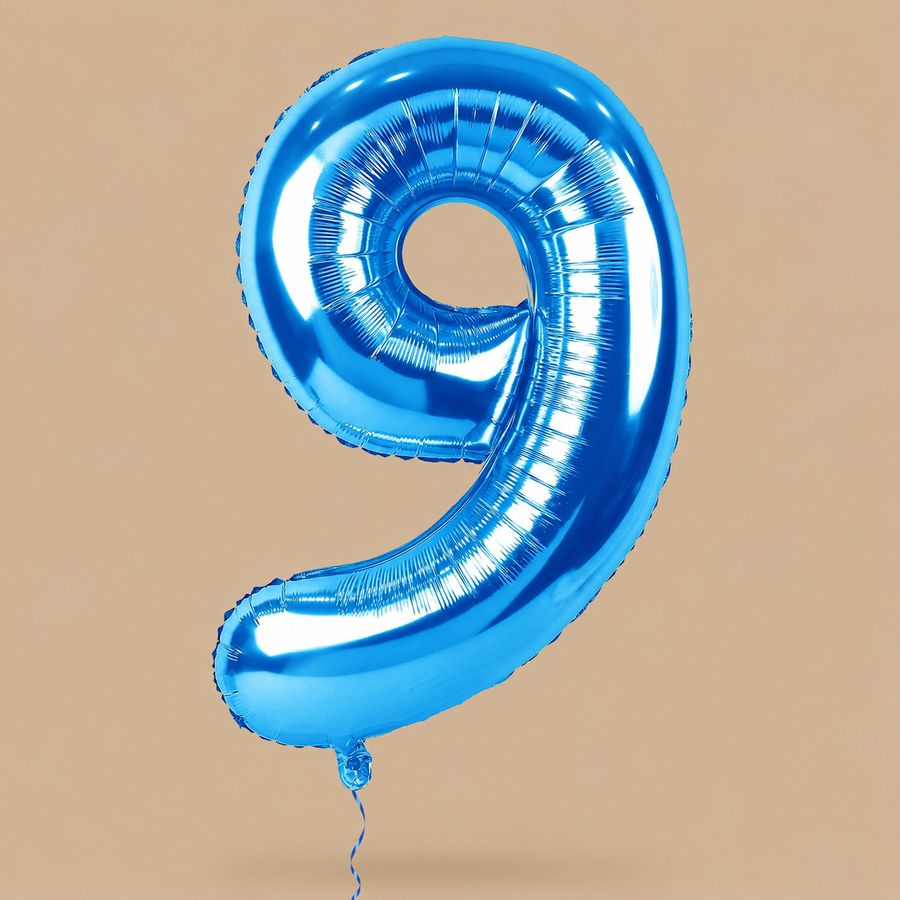 Blue Number 9 Birthday Foil Balloon – 40 Inch
