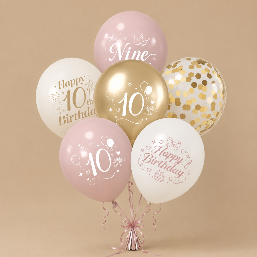 Happy 10th Birthday Pink Balloon Decoration Set - 30pcs