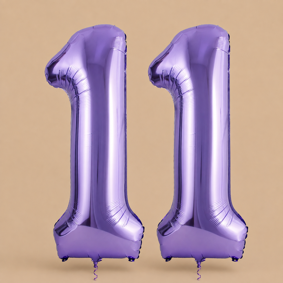 Purple Number 11 Foil Balloons – 40 Inch