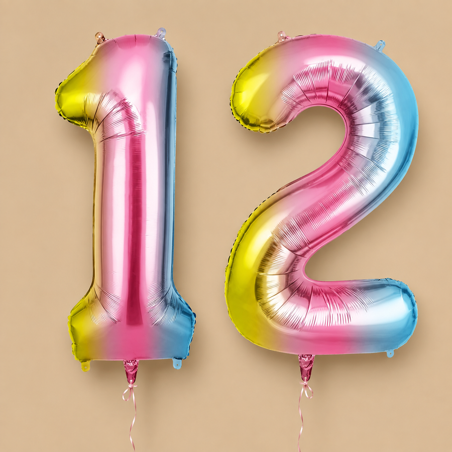 Gradient Number 12 Birthday Balloons – 40 Inch