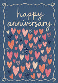 Load image into Gallery viewer, Illustrated Hearts Pattern Happy Anniversary Card
