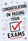 Load image into Gallery viewer, Lined Notebook Checkbox Passing Your Exams Congratulations Card
