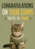 Load image into Gallery viewer, Funny Smart Cat in Glasses Congratulations Card
