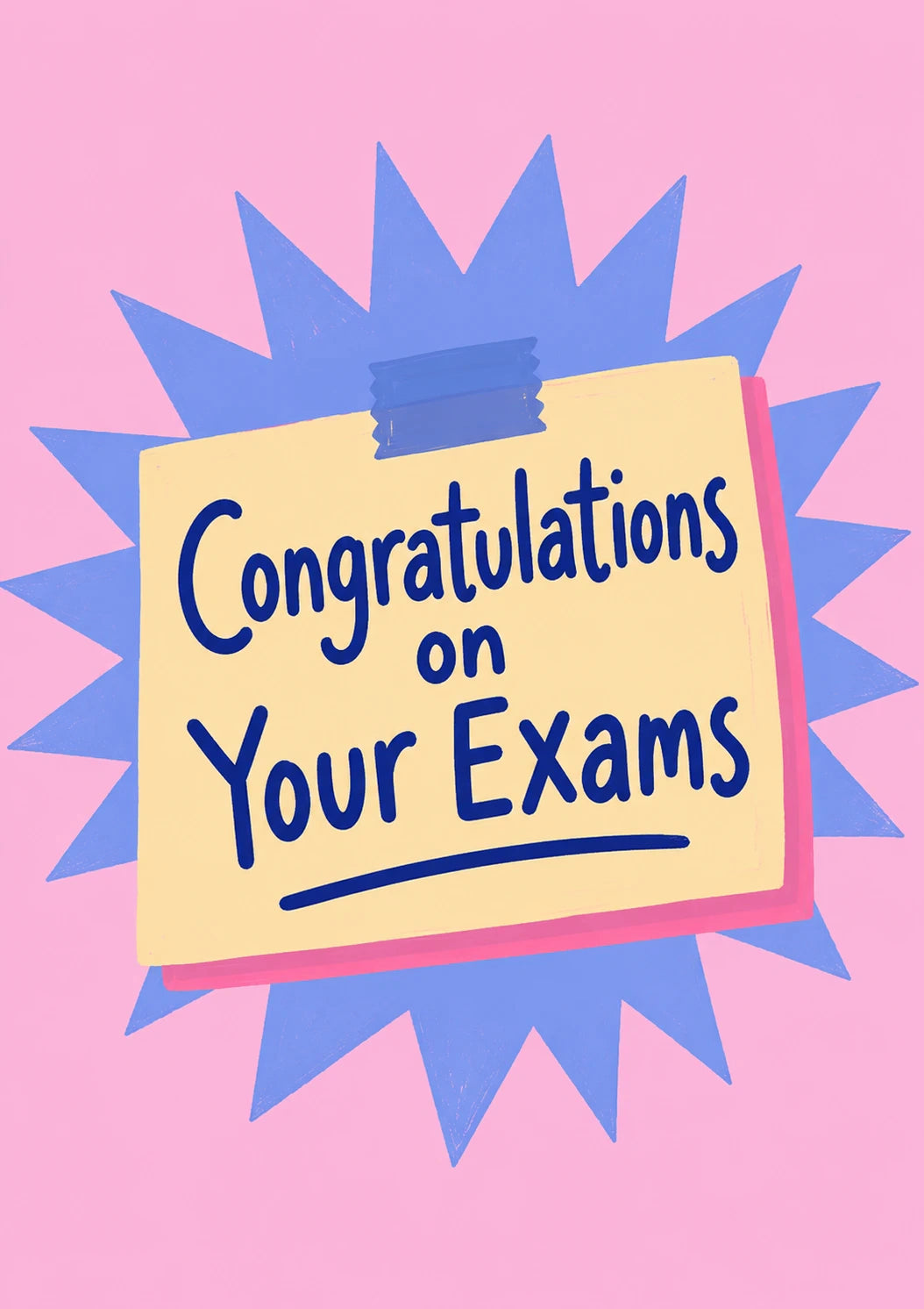 Sticky Note Starburst Congratulations on Your Exams Card
