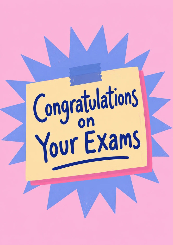 Sticky Note Starburst Congratulations on Your Exams Card