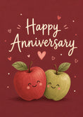 Load image into Gallery viewer, Cute Apple Couple Happy Anniversary Card for Cousin
