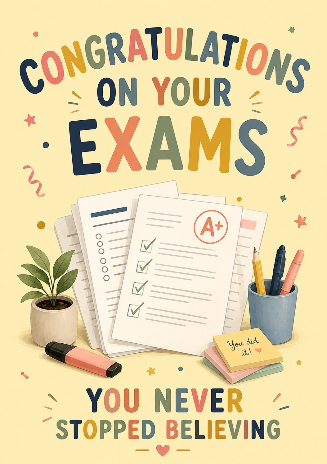 Congratulations - Personalised Card — with punch holes