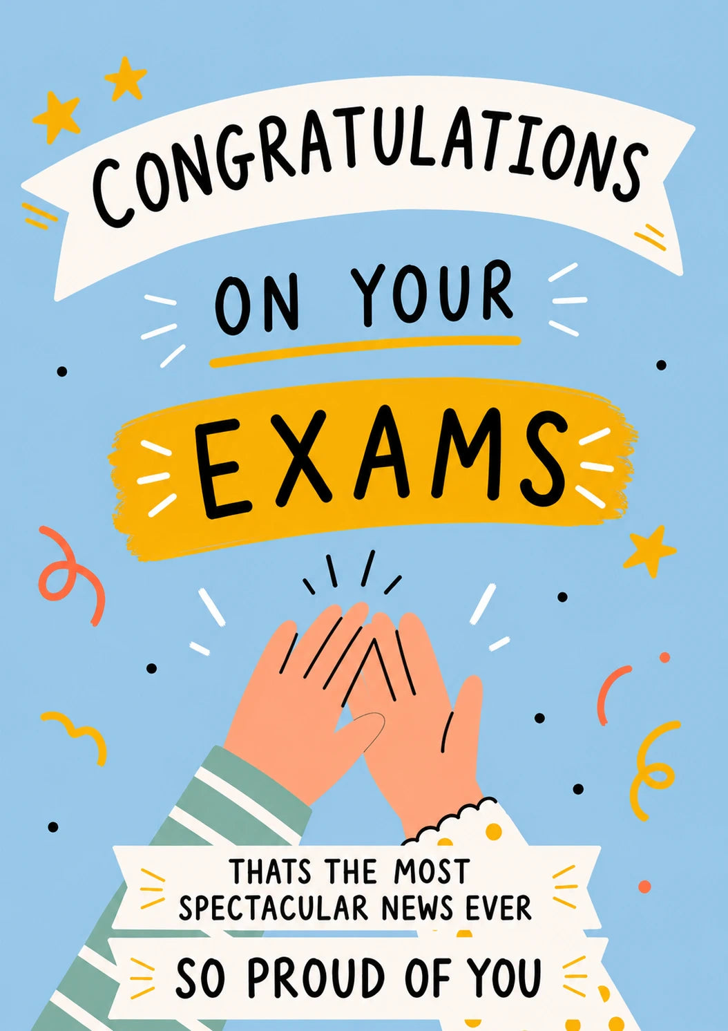 Clapping Hands Exam Results Congratulations Card