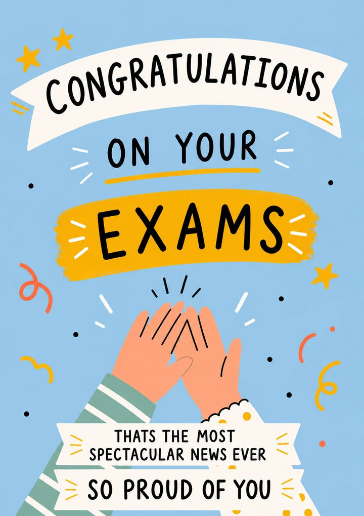 Clapping Hands Exam Results Congratulations Card