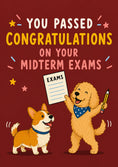 Load image into Gallery viewer, Cute Dogs Passing Midterm Exams Congratulations Card
