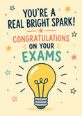 Load image into Gallery viewer, Bright Spark Light Bulb Congratulations on Your Exams Card
