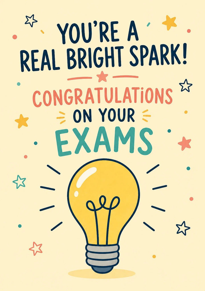 Bright Spark Light Bulb Congratulations on Your Exams Card