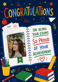Load image into Gallery viewer, Acing Your Exams Notebook Photo Upload Congratulations Card

