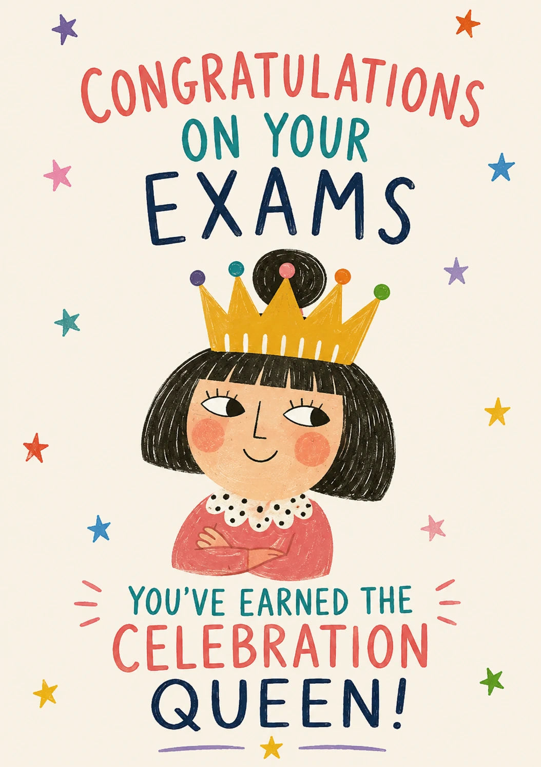Celebration Queen Crown Illustrated Congratulations Card for Her