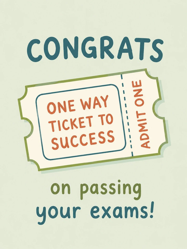 Funny One Way Ticket to Success Congratulations Card