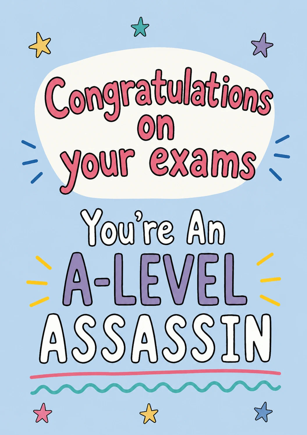 Funny A-Level Assassin Congratulations Card