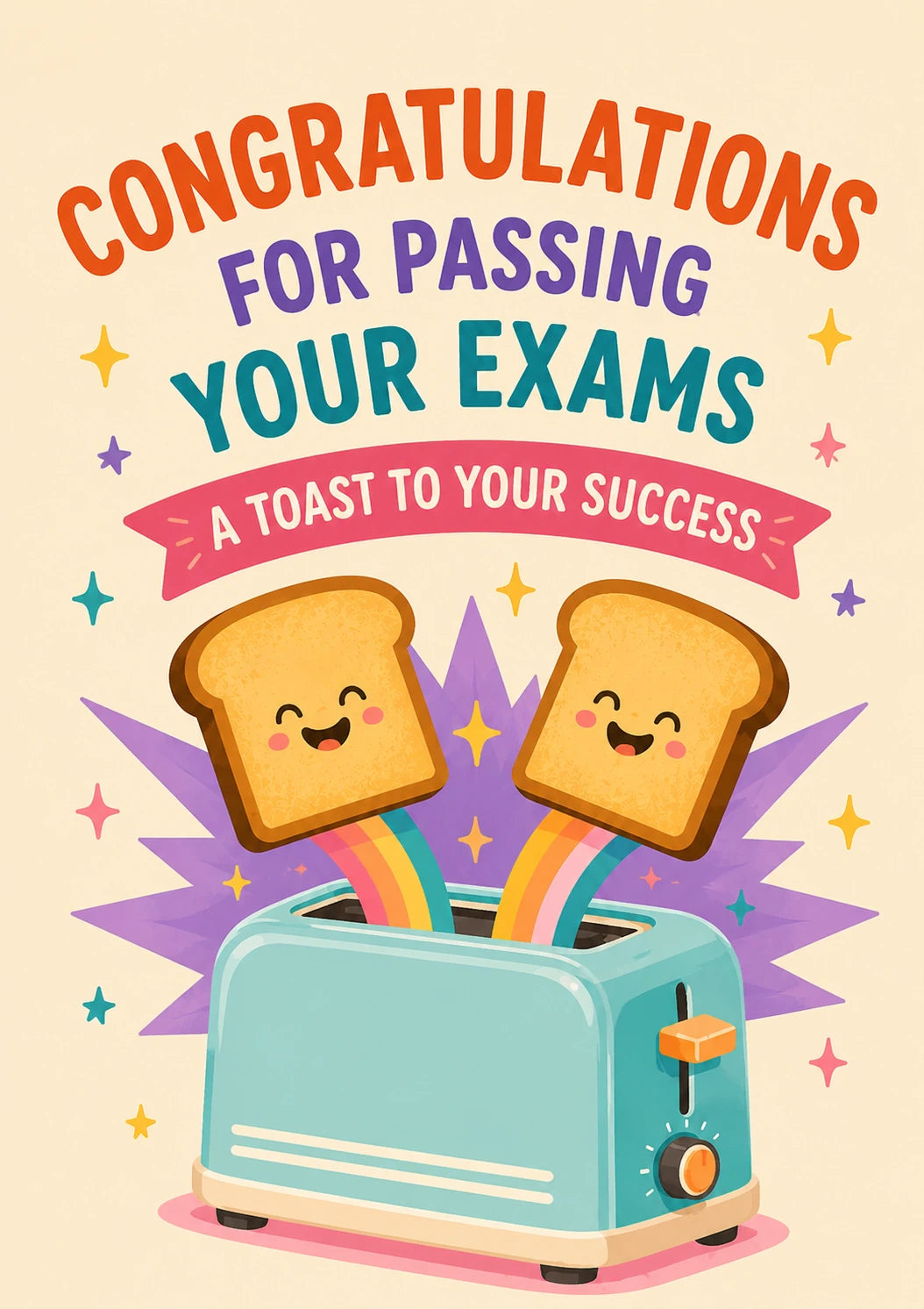 Funny Happy Toast Popping Toaster Congratulations Card