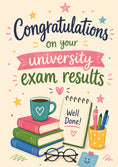 Load image into Gallery viewer, Stacked Books and Coffee Congratulations Card
