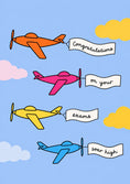 Load image into Gallery viewer, Colourful Planes Banner Congratulations Card
