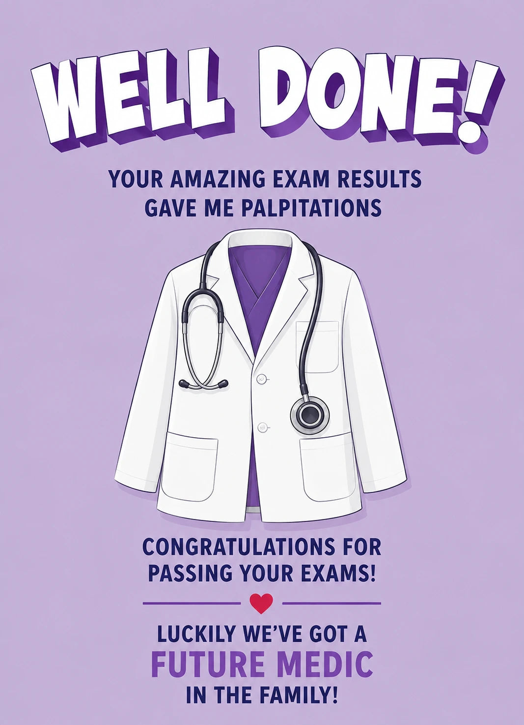 Funny Future Medic Doctor's Coat Congratulations Card
