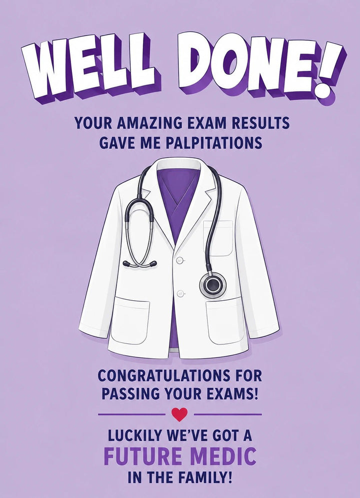 Funny Future Medic Doctor's Coat Congratulations Card