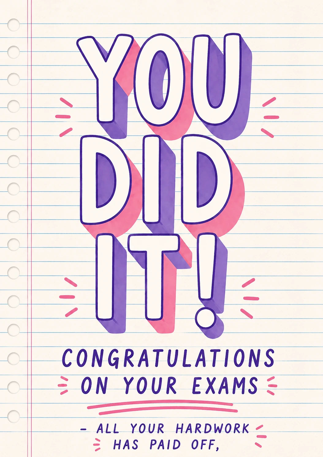 You Did It Notepad Congratulations Card